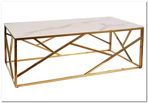Стол журнальный Signal ESCADA A II (эффект белого мрамора/золотой) заказать по цене 41 751 руб. в Перми