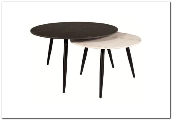 Комплект Signal KORA A, 2 стола журнальных (черный мат/белый мат/черный) заказать по цене 23 424 руб. в Перми