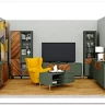 Витрина Siena REG1W1D/140 дымчатый зеленый/дуб вотан BRW заказать по цене 33 980 руб. в Перми
