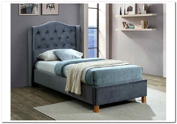 Кровать Signal ASPEN VELVET BLUVEL 14 (серый/дуб) 90/200 заказать по цене 52 214 руб. в Перми