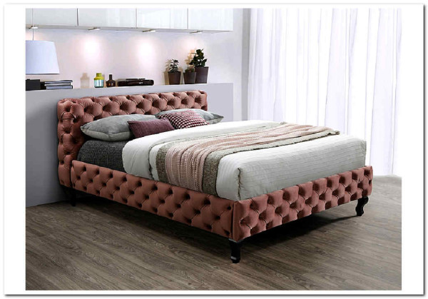 Кровать SIGNAL HERRERA VELVET 160, античный розовый / венге тк. BL52 заказать по цене 85 268 руб. в Перми