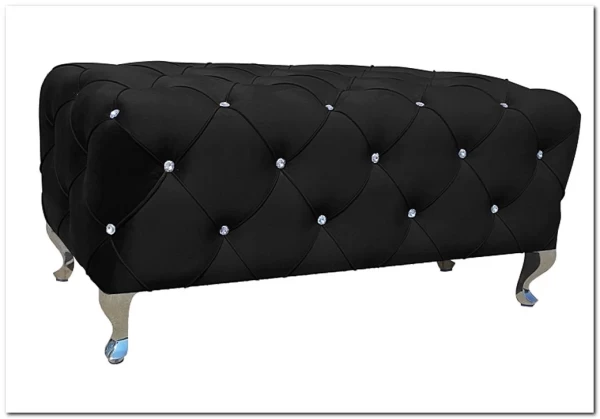 Пуф Signal HESTIA Velvet Bluvel 19 черный/серебряный 100/46/50 заказать по цене 38 606 руб. в Перми