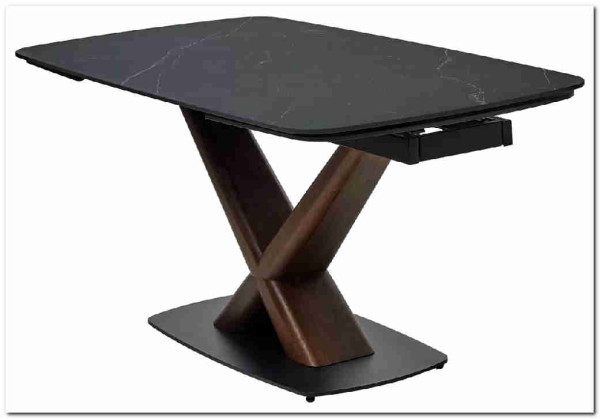 Стол BLANCO 160 MATT BLACK MARBLE SOLID CERAMIC / Орех, DISAUR заказать по цене 102 000 руб. в Перми