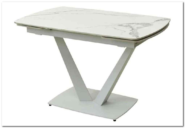 Стол ALATRI 120 GLOSS STATUARIO WHITE SINTERED STONE / WHITE заказать по цене 79 600 руб. в Перми