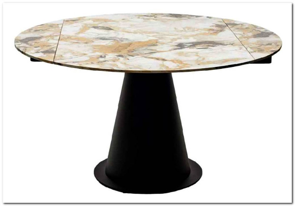 Стол TERAMO 135 GLOSS GRAND JADE SOLID CERAMIC, керамика, поворотн.механизм / Черный каркас, DISAUR заказать по цене 56 970 руб. в Перми