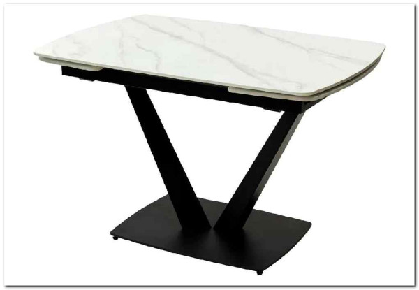 Стол ALATRI 120 MATT WHITE MARBLE SINTERED STONE / BLACK заказать по цене 75 200 руб. в Перми
