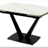Стол ALATRI 120 MATT WHITE MARBLE SINTERED STONE / BLACK заказать по цене 75 200 руб. в Перми