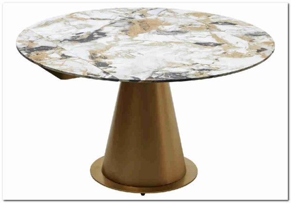 Стол TERAMO 135 GLOSS GRAND JADE SOLID CERAMIC, керамика, поворотн.механизм / Бронзовый, DISAUR заказать по цене 63 810 руб. в Перми