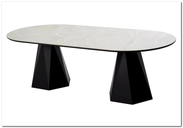 Стол ОРФЕЙ 240 нераскладной цвет ОНИКС (ONYX SABLE PULIDO), керамика / Черный каркас заказать по цене 101 050 руб. в Перми