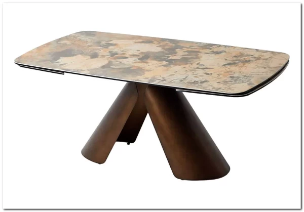 Стол КАЛЬДЕРОН (CALDERON) 180 цвет TL-137 матовый, исп керамика / МЕДНЫЙ БРАШИРОВАННЫЙ, ®DISAUR заказать по цене 140 850 руб. в Перми