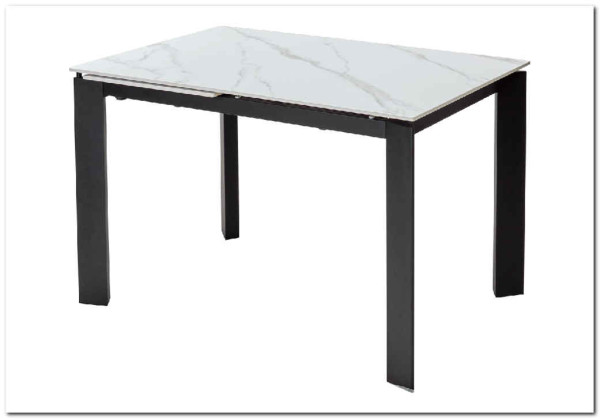 Стол CORNER 120 MATT WHITE MARBLE SOLID CERAMIC / BLACK заказать по цене 53 750 руб. в Перми