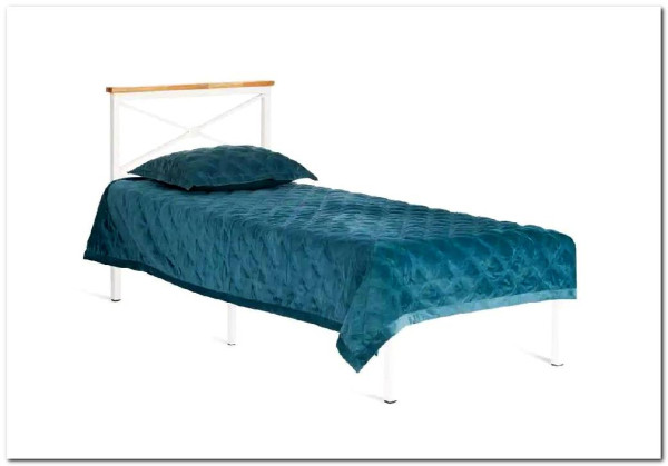 Купить Кровать Iris (mod.9311) дерево гевея/металл, 90*200 см (Single bed), Белый (White) с доставкой по России по цене производителя можно в магазине Другая Мебель в Перми