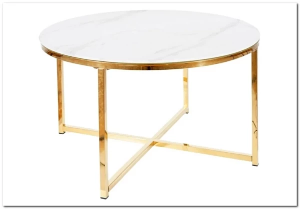 Стол журнальный Signal SALMA эффект белого мрамора/золотой заказать по цене 29 559 руб. в Перми