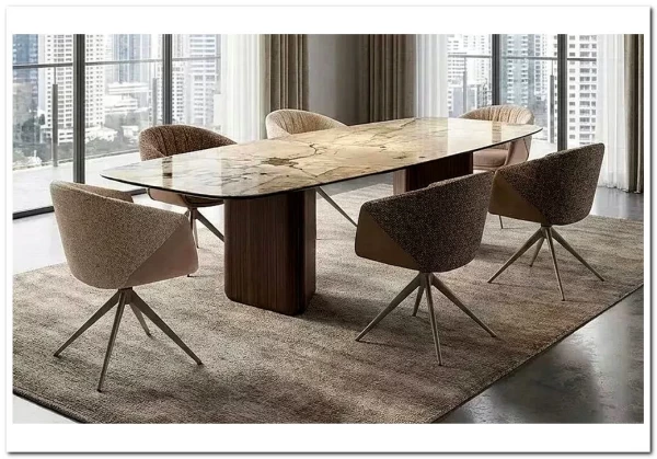 Стол ТЕРРА (TERRA) 240 (360) БЕЖЕВЫЙ МРАМОР TL-331, испанская керамика / Орех, ®DISAUR заказать по цене 203 800 руб. в Перми