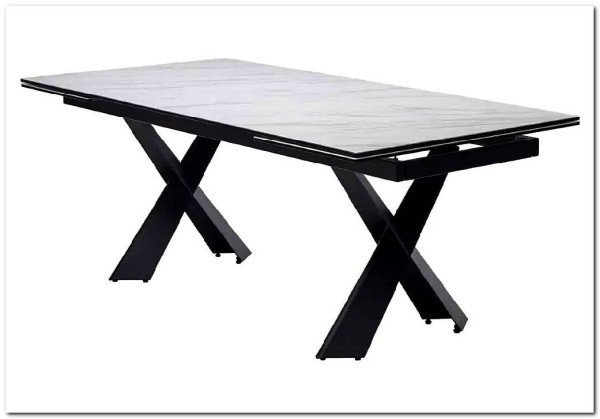 Стол ORISTANO 200 MARBLES KL-99 Белый мрамор матовый, итальянская керамика/ черный каркас, DISAUR заказать по цене 99 040 руб. в Перми