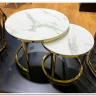 Комплект Signal MUSE II, 2 стола журнальных (эффект белого мрамора/золотой) заказать по цене 43 584 руб. в Перми