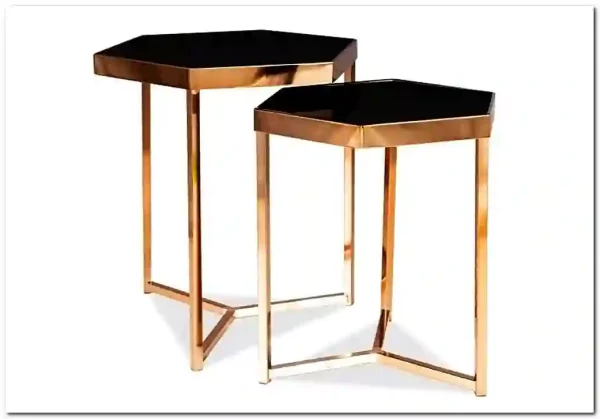 Комплект Signal MILOS, 2 стола журнальных черный/шампанское заказать по цене 24 561 руб. в Перми Комплект Signal MILOS, 2 стола журнальных черный/шампанское заказать по цене 24 561 руб. в Перми