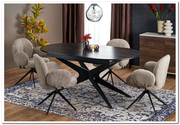 Стол обеденный Halmar SANDRO раскладной (черный/черный) заказать по цене 75 414 руб. в Перми Стол обеденный Halmar SANDRO раскладной (черный/черный) заказать по цене 75 414 руб. в Перми