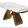 Стол ПАЛАСИО (PALACIO) 180 цвет KL-188 Контрастный мрамор матовый, итал керамика/ ШАМПАНЬ, ®DISAUR заказать по цене 149 150 руб. в Перми