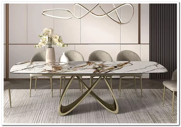 Стол ПАЛАСИО (PALACIO) 180 цвет KL-188 Контрастный мрамор матовый, итал керамика/ ШАМПАНЬ, ®DISAUR заказать по цене 149 150 руб. в Перми