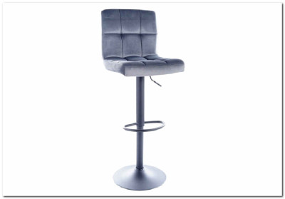 Барный стул Signal C105 VELVET серый/черный