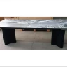 Стол АДАЖИО 240 (320) см MINERAL STONE NATURAL, керамика / Черный каркас заказать по цене 123 150 руб. в Перми