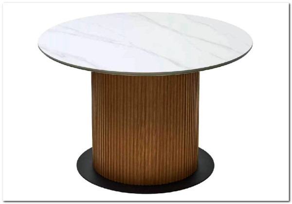 Стол MESA D120 цвет БЕЛЫЙ МРАМОР M326 / Каркас OAK, DISAUR заказать по цене 68 300 руб. в Перми