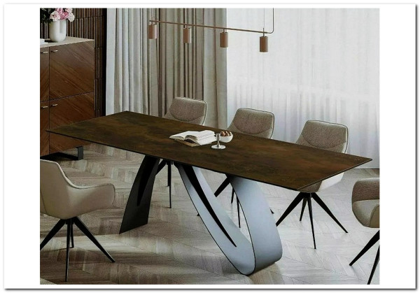 Стол обеденный Signal DIUNA Ceramic 160 раскланой (Ossido Bruno коричневый/черный мат) заказать по цене 156 634 руб. в Перми