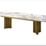Стол АДАЖИО-2 240 (320) см ARCTIC OCEAN, керамика / Золотой каркас заказать по цене 123 150 руб. в Перми