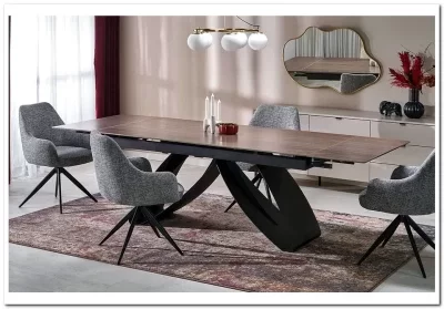 Стол обеденный Halmar HILARIO 180 (орех/черный)