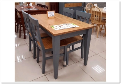 Стол обеденный Сканди 120 серый 7046/антик