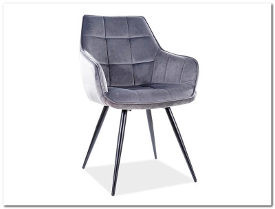 Стул кухонный LILIA VELVET  Signal (серый/черный)